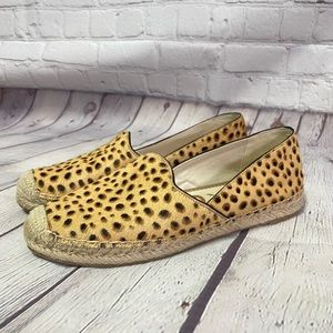 Sam Edelman Kesia Slip On Espadrille Tan Calf Hair 8 EU 38